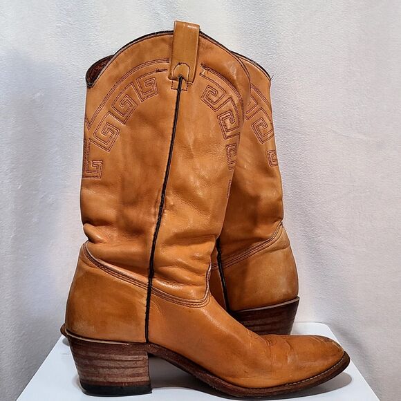 Texas Imperial Vintage Men’s Western Boots Light Brown Size 10.5 D Pre-owned - Picture 5 of 11